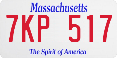MA license plate 7KP517