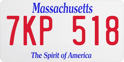 MA license plate 7KP518