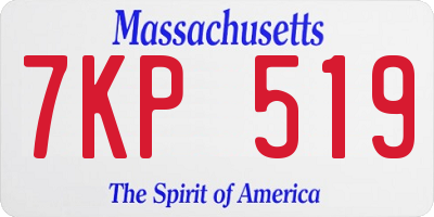 MA license plate 7KP519