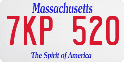 MA license plate 7KP520
