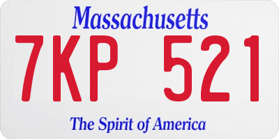 MA license plate 7KP521
