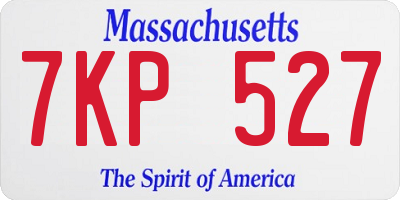 MA license plate 7KP527