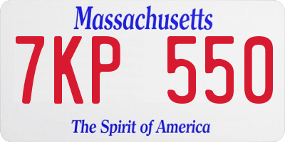 MA license plate 7KP550