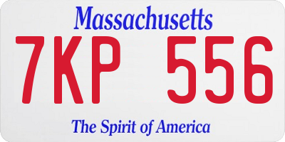 MA license plate 7KP556