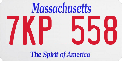 MA license plate 7KP558