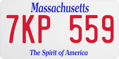 MA license plate 7KP559