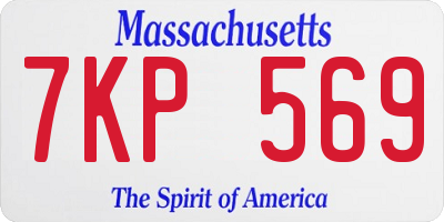 MA license plate 7KP569