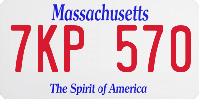 MA license plate 7KP570