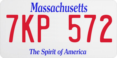 MA license plate 7KP572