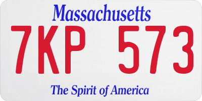 MA license plate 7KP573