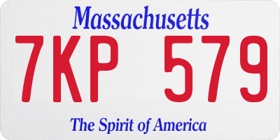 MA license plate 7KP579
