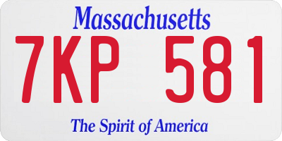 MA license plate 7KP581