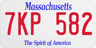 MA license plate 7KP582