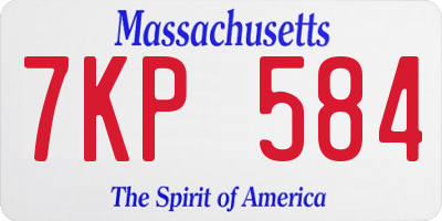 MA license plate 7KP584