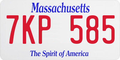 MA license plate 7KP585