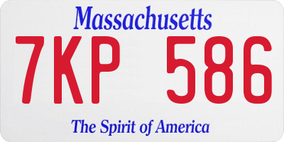 MA license plate 7KP586