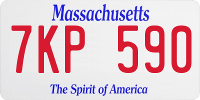 MA license plate 7KP590