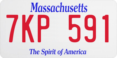 MA license plate 7KP591