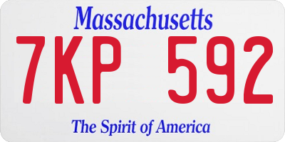 MA license plate 7KP592