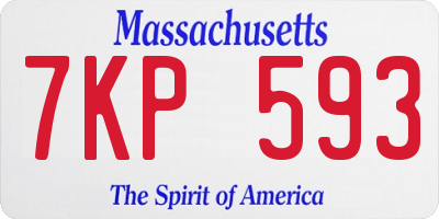 MA license plate 7KP593