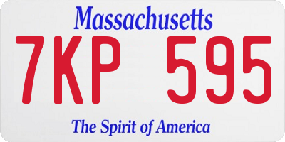 MA license plate 7KP595