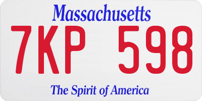 MA license plate 7KP598