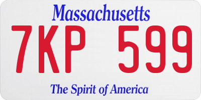 MA license plate 7KP599