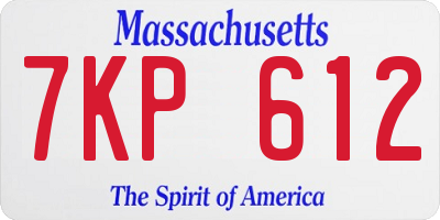 MA license plate 7KP612