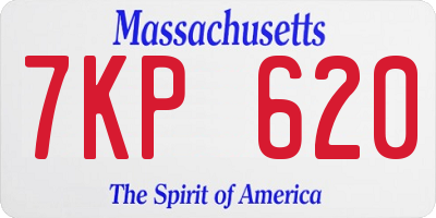 MA license plate 7KP620