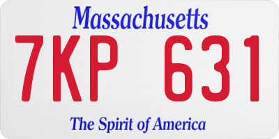 MA license plate 7KP631