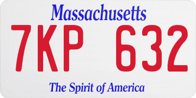 MA license plate 7KP632