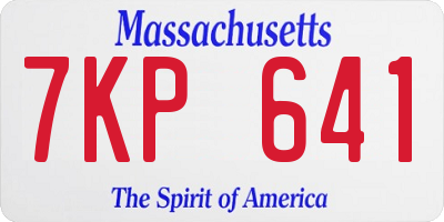 MA license plate 7KP641