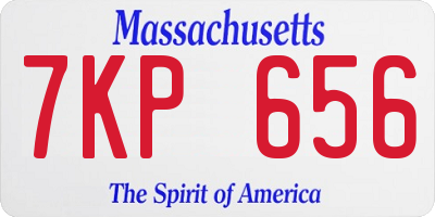 MA license plate 7KP656
