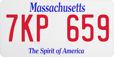 MA license plate 7KP659