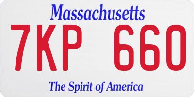 MA license plate 7KP660