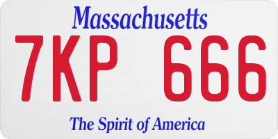 MA license plate 7KP666