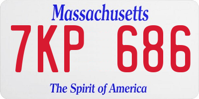 MA license plate 7KP686