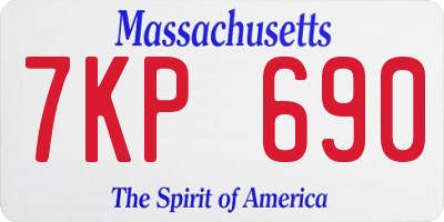 MA license plate 7KP690