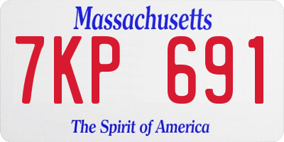 MA license plate 7KP691