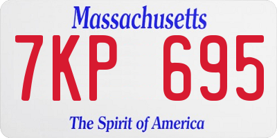 MA license plate 7KP695