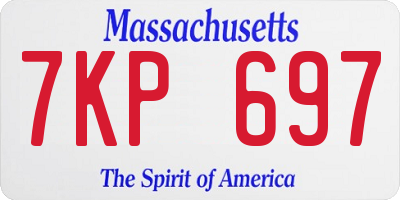 MA license plate 7KP697