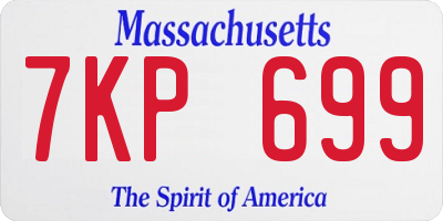 MA license plate 7KP699