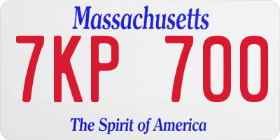 MA license plate 7KP700