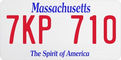 MA license plate 7KP710
