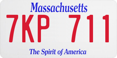 MA license plate 7KP711