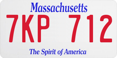 MA license plate 7KP712