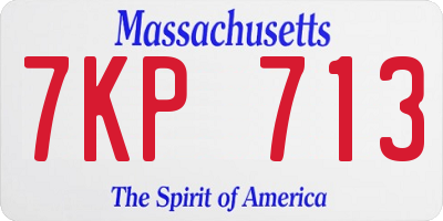 MA license plate 7KP713
