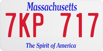 MA license plate 7KP717