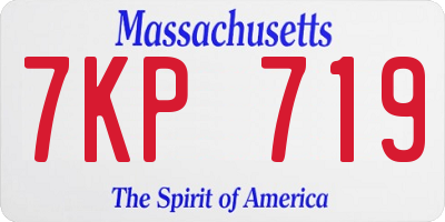 MA license plate 7KP719