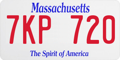MA license plate 7KP720